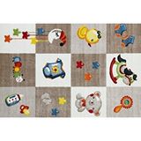 Çocuk Halısı Ve Bebek Halısı Yıkanabilir Kaymaz Taban Figürlü Kahverengi Dijital Baskı Halı Hc064 Pembe