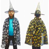 Çocuk Halloween Pelerini – Cadılar Bayramı Kostümü | Unisex Siyah Pelerin - Siyah - Beyaz - Gri