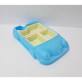 Çocuk Için Araba Modelli Mama Tabağı 30X18 cm Kahvaltı ve Yemek Tabağı Çocuklar Için Tabldot Tepsi - Mavi