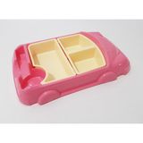 Çocuk Için Araba Modelli Mama Tabağı 30X18 cm Kahvaltı ve Yemek Tabağı Çocuklar Için Tabldot Tepsi - Pembe