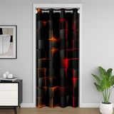 Çocuk Işık Geometrik Kapı Perdesi %30 -%50 Oda Karartma Perdesi 106x203 cm Yatak Odası Dekoru Modern Stil Oda Bölücü Perde Örtüsü Kırmızı ve Turuncu Pencere Uygulamaları