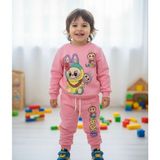 Çocuk İşleri Labubu Pembe Kız Çocuk Alt Üst Takım 3 Iplik Şardonlu - 3 - 4 Yaş