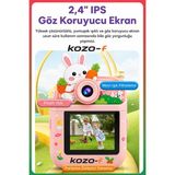 Çocuk Kamerası Dijital Hd Video Kayıt ve Fotoğraf Termal Resim Kağıt Baskılı Yazıcı - Pembe