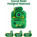 Çocuk Kamerası Dijital Hd Video Kayıt ve Fotoğraf Termal Resim Kağıt Baskılı Yazıcı - Yeşil