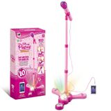 Çocuk Karaoke Makinesi Standlı, Yanıp Sönen Sahne Işıkları ile Çocuk Mikrofonu Ayarlanabilir Stand Hediye Yaş 3+ Yaş Çocuklar için
