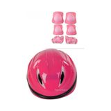 Çocuk Kask Dizlik Dirseklik Seti 7 Parça - Pembe