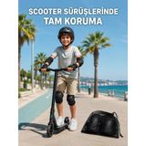 Çocuk Kaykay Paten Scooter Bisiklet Koruyucu Dizlik Seti 2 Adet Siyah