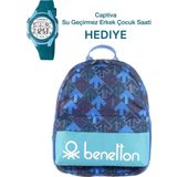 Çocuk Kol Saati Hediyeli Benetton Büyük Kapasiteli Çocuk Okul Çantası BNT.MC.02