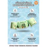 Çocuk Kolluk Can Yeleği Seti Dino Desenli Göğüs Destekli Süngerli Güvenli Yüzme Yardımcısı Yeşil