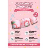 Çocuk Kolluk Can Yeleği Seti Tavşan Temalı Göğüs Destekli Süngerli Güvenli Yüzme Yardımcısı Pembe