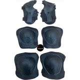 Çocuk Koruyucu Dizlik Dirseklik Set 6'lı Paten Scooter Bisiklet Kaykay Koruyucu Ekipman Set - Siyah