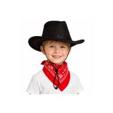 Çocuk Kovboy Şapka Siyah ve Kırmızı Bandana Seti 1766574360641