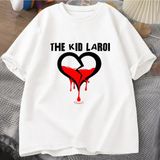 Çocuk Laroi T Shirt Pamuk Kısa Kollu O Boyun Tshirt Erkekler Streetwear Boy T-Shirt Erkek Kıs 3067 - Beyaz