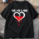 Çocuk Laroi T Shirt Pamuk Kısa Kollu O Boyun Tshirt Erkekler Streetwear Boy T-Shirt Erkek Kıs 3067 - Siyah