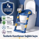 Çocuk Merdivenli Klozet Adaptörü Yükseklik Ayarlı Pratik Tuvalet Eğitici Klozet Oturak - Mavi