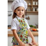 Çocuk Mutfak Önlüğü, Aktivite Önlüğü, Desenli Mutfak Önlüğü, 55 cm Boy 40 cm Genişlik Çocuk Önlüğü