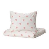 Çocuk Nevresim Takımı Tek Kişilik Kalpli Ikea 150x200/50x60 Cm Meridyendukkan Kız Çocuk