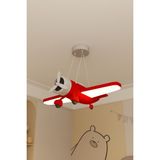 Çocuk Odası Avizesi, Uçak Avize, Bebek Odası Avizesi Küçük Kaşif LED Tavan Lambası - Kırmızı