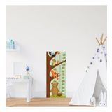 Çocuk Odası Bebek Odası Ağaçta Hayvanlar Boy Cetveli Boy Ölçer Sticker