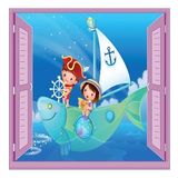 Çocuk Odası Bebek Odası Pencere Poster Duvar Kağıdı Kaptan