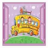 Çocuk Odası Bebek Odası Pencere Poster Duvar Kağıdı Otobüs