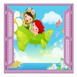 Çocuk Odası Bebek Odası Pencere Poster Duvar Kağıdı Pilot