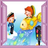 Çocuk Odası Bebek Odası Pencere Poster Duvar Kağıdı Trafik