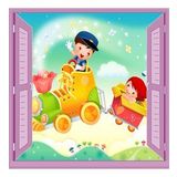 Çocuk Odası Bebek Odası Pencere Poster Duvar Kağıdı Tren