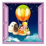 Çocuk Odası Bebek Odası Pencere Poster Duvar Kağıdı Uçan Balon