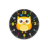 Çocuk Odası Duvar Saati / Baykuş Temalı Duvar Saat / Dijital Duvar Saat / Uv Baskılı / 48 Cm