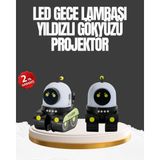 Çocuk Odası Için Müzikli ve Işıklı Robot Projektör - Siyah