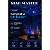 Çocuk Odası İçin Renkli Yıldız Yansımalı Led Gece Lambası Dekoratif Projektör