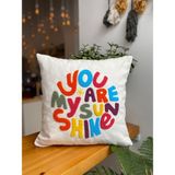 Çocuk Odası Pamuklu Punch Işlemeli Kırlent Kılıfı - 43*43CM - Punch Işlemeli Yastık Kılıfı - 43 x 43 cm - Renkli