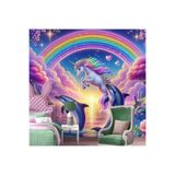 Çocuk Odası UnicornTemalı Tek Parça Duvar Kağıdı -Isı ve Ses Yalıtımı Yırtılmaz, 300 x 260