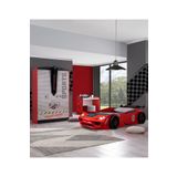 Çocuk Odası - Vento Arabalı Yatak - Sport 3 Kapılı Dolap, Masa - Kırmızı