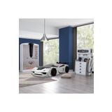 Çocuk Odası - Vento Arabalı Yatak - Sport 3 Kapılı Dolap, Şifonyer - Beyaz