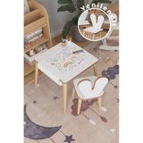 Çocuk Oyun Aktivite Masası 45x45 Cm - Kağıt Rulo Set - Montessori Sandalye Çalışma Masası Çok Renkli