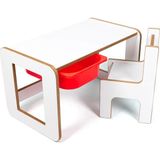 Çocuk Oyun, Aktivite ve Etkinlik Masası, Beyaz-Kırmızı, 18MM 1.sınıf Mdf - 73 x 44 x 44 cm - Beyaz - Kırmızı