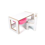 Çocuk Oyun, Aktivite ve Etkinlik Masası, Beyaz-Pembe, 18mm 1.Sınıf MDF