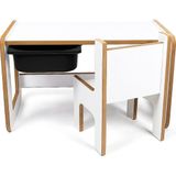 Çocuk Oyun, Aktivite ve Etkinlik Masası, Beyaz-Siyah, 18MM 1.sınıf Mdf - 73 x 44 x 44 cm - Beyaz - Siyah