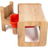 Çocuk Oyun, Aktivite ve Etkinlik Masası, Ceviz-Kırmızı, 18MM 1.sınıf Mdf - Ceviz - Kırmızı - 73 x 44 x 44 cm