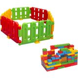 Çocuk Oyun Çiti - 120 Parça Renkli Tuğlalar - Oyun Alanı Set - Güvenli Alan - Çocuk Aktivite Alanı
