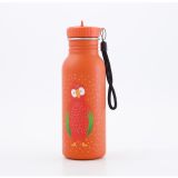 Çocuk Paslanmaz Çelik Su Şişesi Turuncu Papağan Desenli 500ml