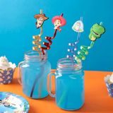 Çocuk Pipeti 4 Adet Şekilli-Uzun Kıvrımlı ve Figürlü Renkli Plastik Pipet Seti 26 Cm Rahat Kullanım