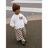 Çocuk Ride Big Waves Baskılı Sweatshirt Kahverengi Ekose Bol Paça Pantolon 2’li Takım - 2 - 3 Yaş - Krem