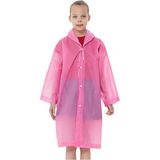 Çocuk Rüzgar Geçirmez Kapüşonlu Yağmurluk Eva Yağmurluk - Standart - Pembe