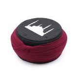 Çocuk - Sarıkhane Cami Sarığı - Bordo Kumaş - Siyah Takke - Yuvarlak Sarım - Cami Nakışlı - 4 Metre Başınızda düzen, gönlünüzde huzur. (48 Cm)