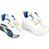 Çocuk Spor Ayakkabı Mekanizmalı Çevirmeli Bağcıklı Günlük Kullanım Sneaker - Beyaz - Mavi