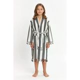 Çocuk Striped Peştamal Bornoz %100 Pamuk Unisex