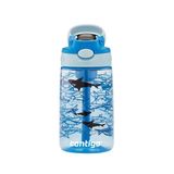 Çocuk Su Şişesi, Yeniden Tasarlanmış AUTOSPOUT Pipetli, 14 oz, Köpekbalığı